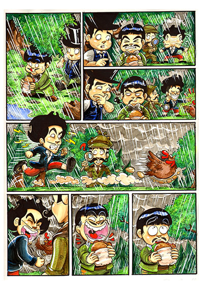 Tavola tratta da Zavor numero 1<br>disegni di Elena Mirulla, colori di Michela Cacciatore<br><i>(c) 2013 Salvatore Taormina</i>