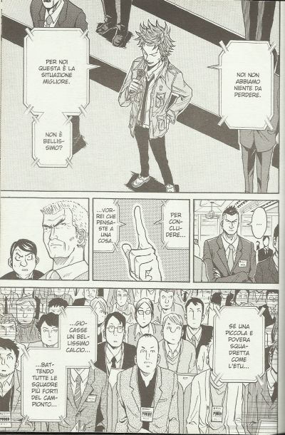 Davide sfida Golia Davide sfida Golia<br>La dichiarazione di guerra di Tatsumi agli allenatori del Giappone<br><i>(c) 2012 Planet Manga</i>