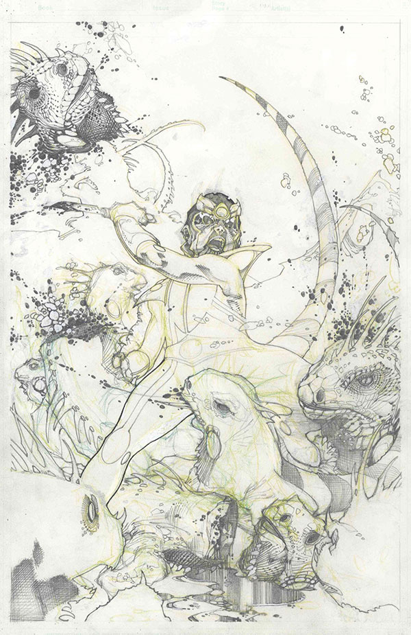 Matite tavola tratta da Thanos Rising<br>disegni di Simone Bianchi<br><i>(c) TM & © 2013 MARVEL Edizione italiana: Panini S.p.A.</i>