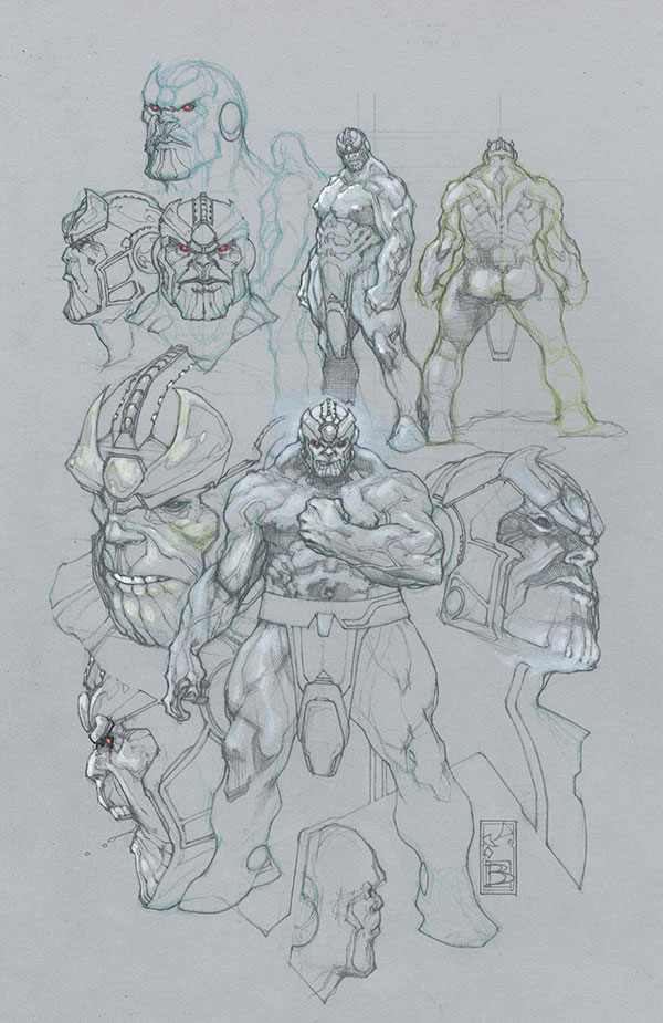 Studio Personaggi: Thanos Studio Personaggi: Thanos<br>disegni di Simone Bianchi<br><i>(c) TM & © 2013 MARVEL Edizione italiana: Panini S.p.A.</i>