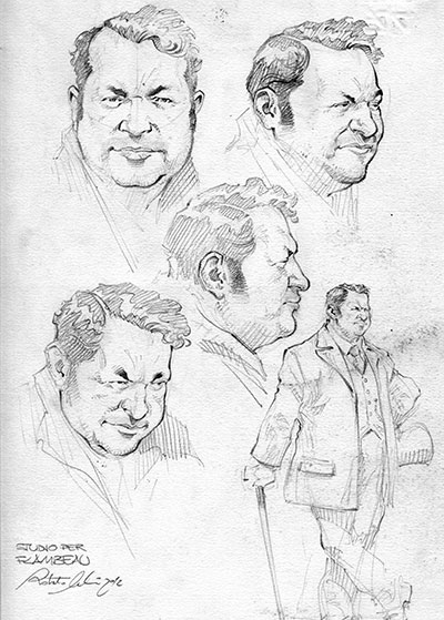Studio Personaggi: Flambeau<br>disegni di Werner Maresta<br><i>(c) 2013 ReNoir</i>