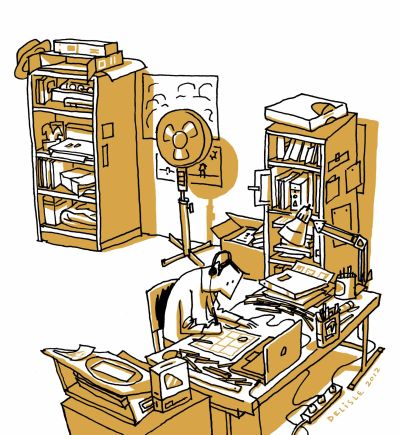 Guy Delisle Guy Delisle<br>autoritratto<br><i>(c) 2012 Delisle</i>