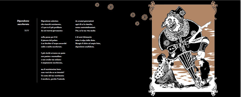Il teatrino delle bambole morte - Dipendente Zuccherato<br>disegni di Giovanni Rigano<br><i>(c) 2013 Davide Barzi, Giovanni Rigano & Dr.Ink Edizioni</i>