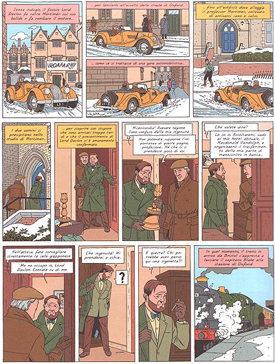 I mezzi di trasporto nella ligne claire I mezzi di trasporto nella ligne claire<br>tavola di André Juillard<br><i>(c) 2012 Alessandro Editore</i>