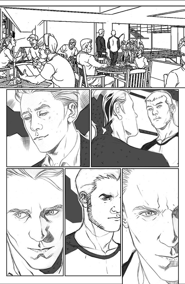 Matite tavola tratta da Ultimate Comics Wolverine: Eredità<br>disegni di David Messina<br><i>(c) TM & © 2013 MARVEL Edizione italiana: Panini S.p.A.</i>