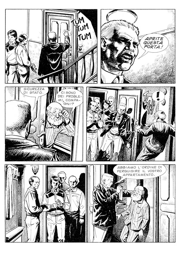 Tavola tratta dal numero 16<br>disegni di Matteo Mosca<br><i>(c) 2014 Sergio Bonelli Editore</i>