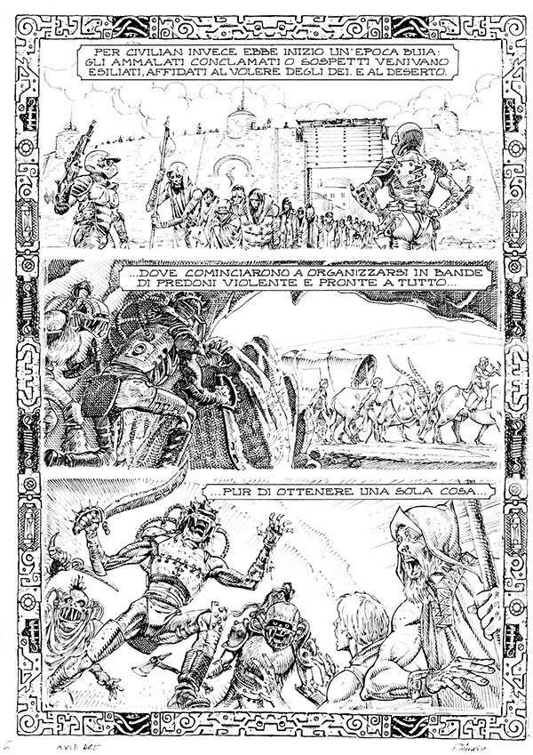 Tavola tratta dal numero 17<br>disegni di Gigi Simeoni<br><i>(c) 2014 Sergio Bonelli Editore</i>