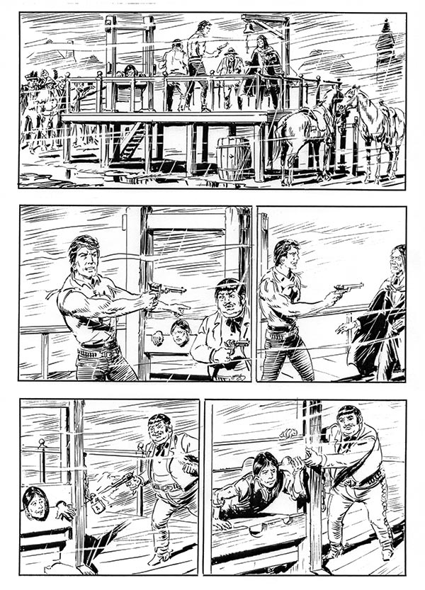 Tavola tratta dagli albi numero 589/590<br>disegni di Gallieno Ferri<br><i>(c) 2014 Sergio Bonelli Editore</i>