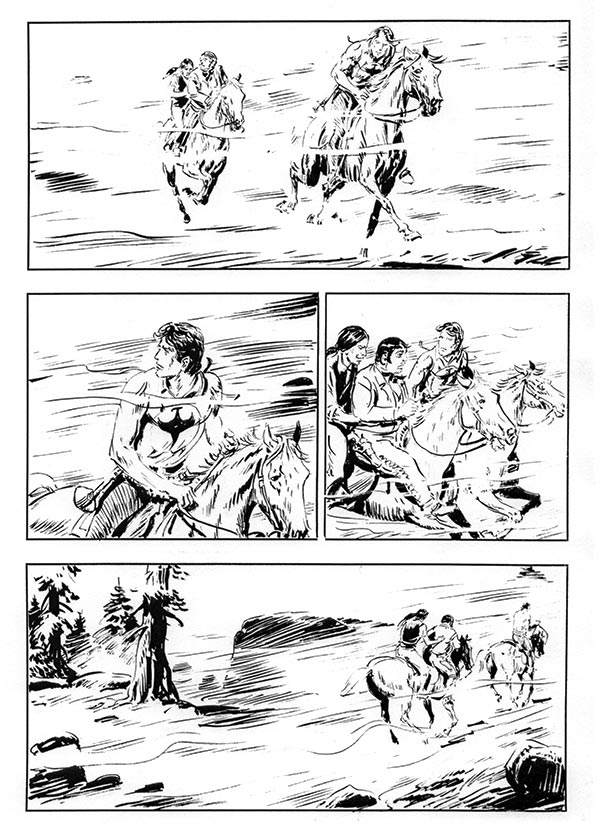 Tavola tratta dagli albi numero 589/590<br>disegni di Gallieno Ferri<br><i>(c) 2014 Sergio Bonelli Editore</i>