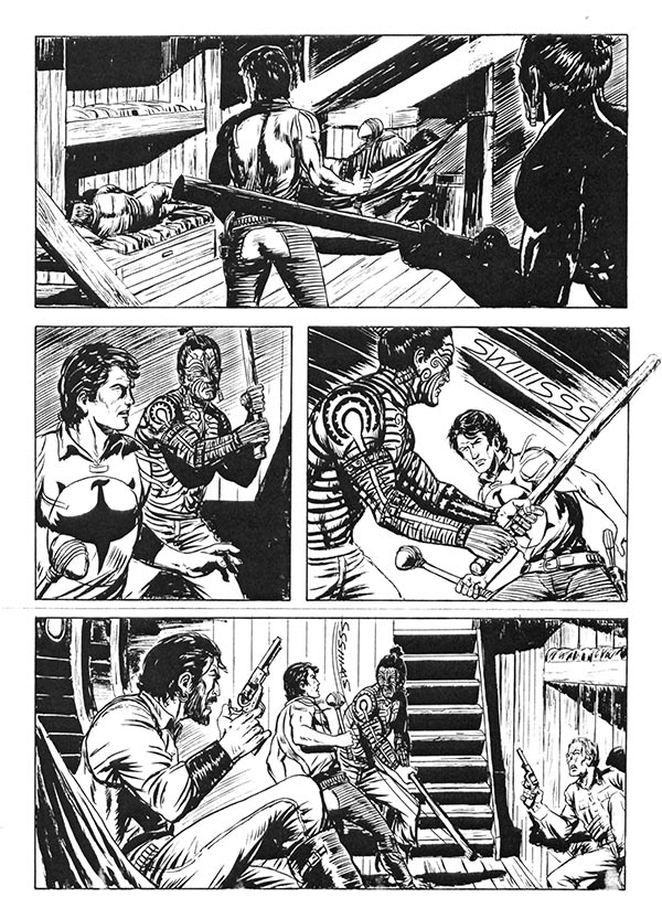 Tavola tratta dagli albi numero 590/592<br>disengi di Joe Vito Nuccio<br><i>(c) 2014 Sergio Bonelli Editore</i>