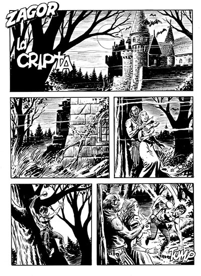 Tavola tratta dall'albetto Zagor -  La Cripta<br>disegni di Marco Verni<br><i>(c) 2014 Sergio Bonelli Editore & Salvatore Taormina</i>