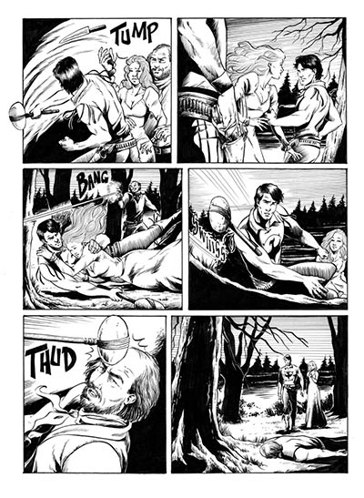 Tavola tratta dall'albetto Zagor -  La Cripta<br>disegni di Michela Cacciatore<br><i>(c) 2014 Sergio Bonelli Editore & Salvatore Taormina</i>