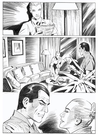 Tavola tratta dall'albetto Diabolik - Colpo al castello di Rivoli<br>disegni di Giorgio Montorio<br><i>(c) 2014 Astorina & Salvatore Taormina</i>