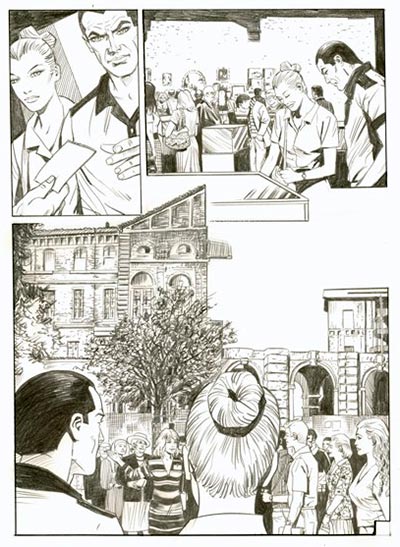 Tavola tratta dall'albetto Diabolik - Colpo al castello di Rivoli<br>disegni di Giorgio Montorio<br><i>(c) 2014 Astorina & Salvatore Taormina</i>