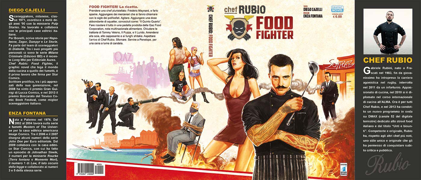 Cover Chef Rubio: Food Fighter<br>disegni di Andrea Meloni<br><i>(c) 2014 Edizioni Star Comics</i>