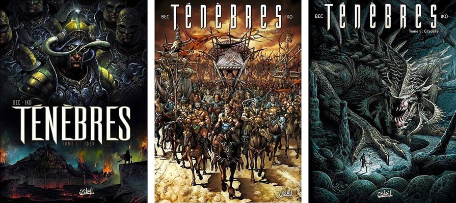 Cover Tenebre numero 1, 2 e 3 - edizione Francia Cover Tenebre numero 1, 2 e 3 - edizione Francia<br>disegni e colori di Giuseppe Ricciardi<br><i>(c) 2014 Mondadori Comics</i>