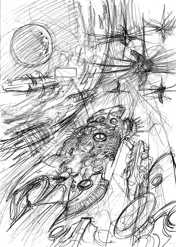 Tavola tratta da Tenebre volume 1 - layout<br>disegni di Giuseppe Ricciardi<br><i>(c) 2014 Mondadori Comics</i>