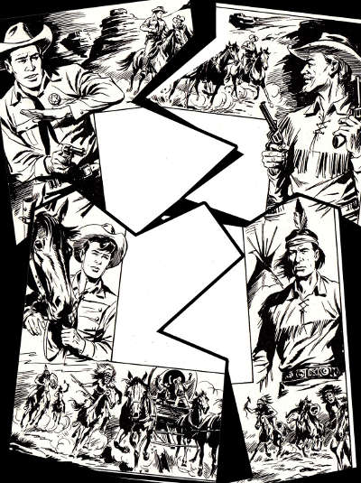 La frattura<br>rielaborazione del frontespizio dell'albo di Tex, disegni di Galep<br><i>(c) Sergio Bonelli Editore</i>