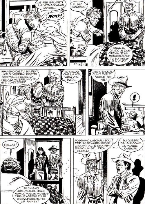 L'amaro risveglio del Kid L'amaro risveglio del Kid<br>Tex 642, pag.108 - Disegni di Alfonso Font<br><i>(c) 2014 Sergio Bonelli Editore</i>