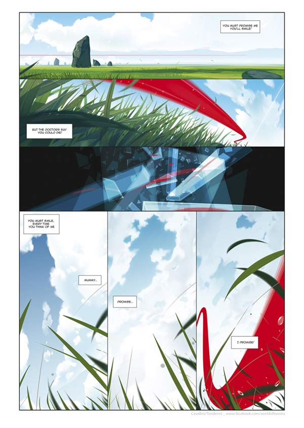 Lumina - tavola 3<br>disegni e colori di Emanuele Tenderini e Linda Cavallini<br><i>(c) 2014 degli aventi diritto</i>