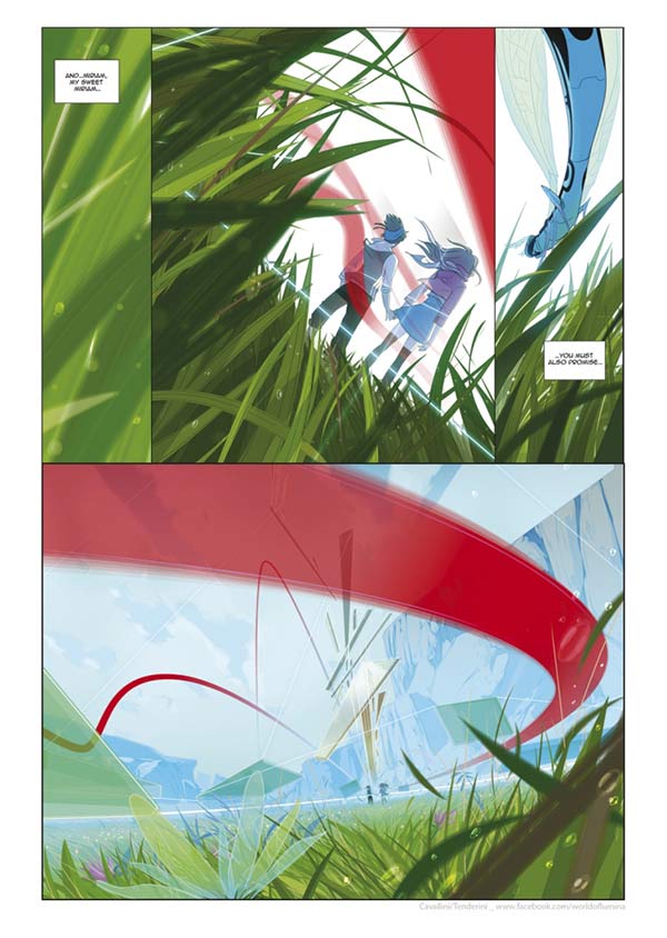 Lumina - tavola 4<br>disegni e colori di Emanuele Tenderini e Linda Cavallini<br><i>(c) 2014 degli aventi diritto</i>