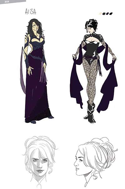 Suicide Risk Studio Personaggi: Aisa<br>disegni di Elena Casagrande<br><i>(c) 2014 Bao Publishing</i>