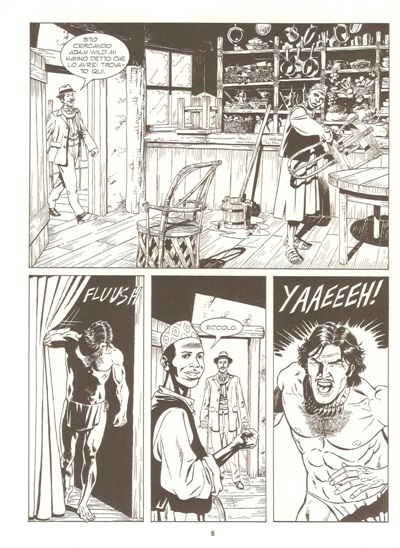 L'arrivo di Adam Wild L'arrivo di Adam Wild<br>Adam Wild n.1, pag.6<br><i>(c) 2014 Sergio Bonelli editore</i>