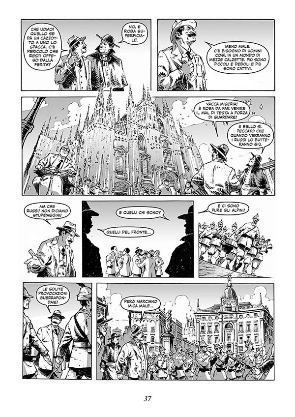 Don Camillo Volume 8 - tavola 37<br>disegni di Roberto "Dakar" Meli<br><i>(c) 2014 ReNoir</i>