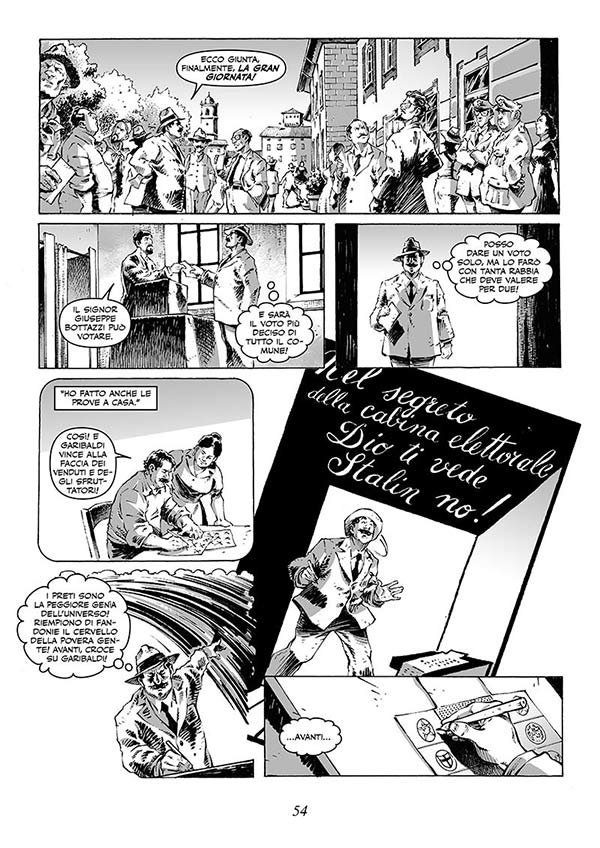 Don Camillo Volume 8 - tavola 54<br>disegni di Roberto "Dakar" Meli<br><i>(c) 2014 ReNoir</i>