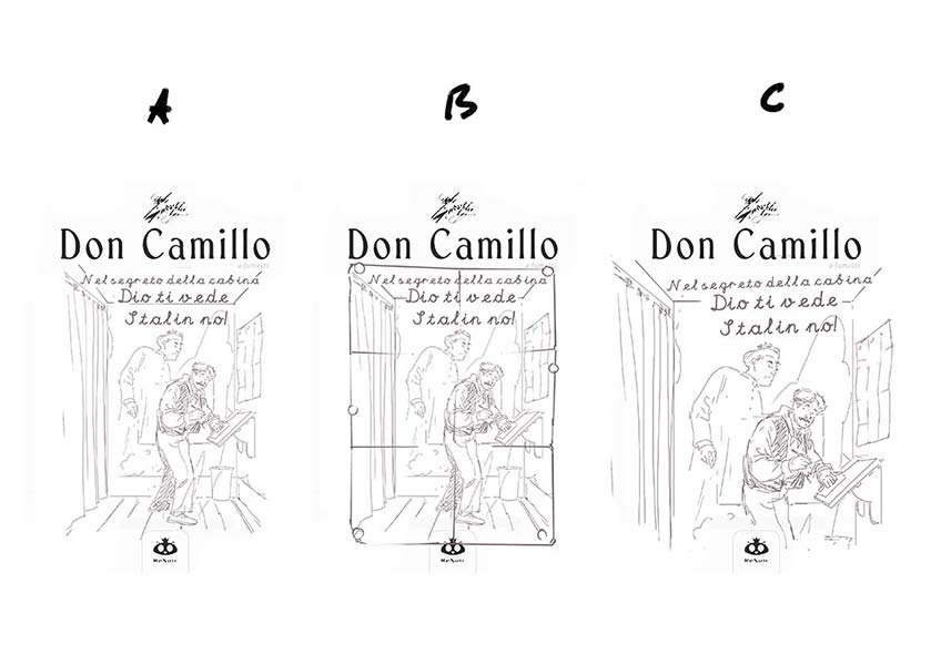 Don Camillo Volume 8 - Bozza Cover<br>disegni di Ennio Bufi<br><i>(c) 2014 ReNoir</i>