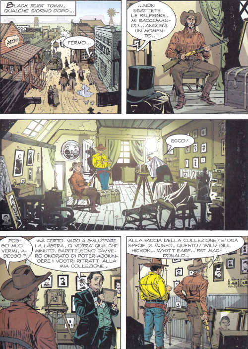 Galleria d'eroi Galleria d'eroi<br>Color Tex 6, pag.5 - Tavola di Michele Benevento<br><i>(c) 2014 Sergio Bonelli Editore</i>