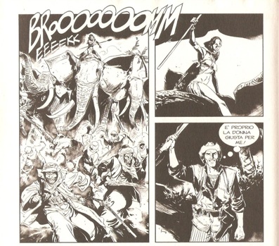 Amina e la carica degli elefanti Amina e la carica degli elefanti<br>Vignette di D. Perovic, pag.92<br><i>(c) 2014 Sergio Bonelli editore</i>