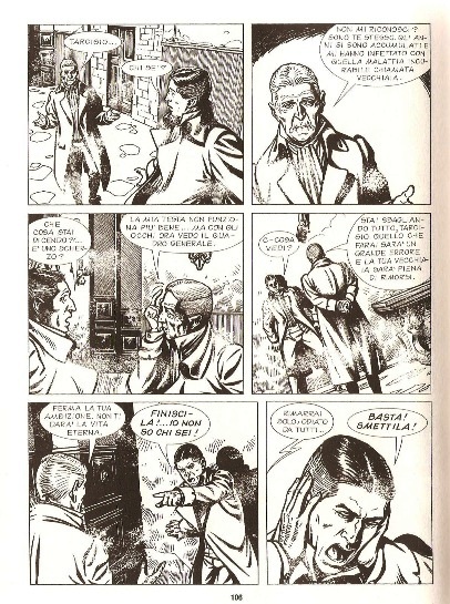 Tarcisio Spada affronta i suoi fantasmi Tarcisio Spada affronta i suoi fantasmi<br>Tavola di Matteo Mosca, pag.106<br><i>(c) 2015 Sergio Bonelli editore</i>