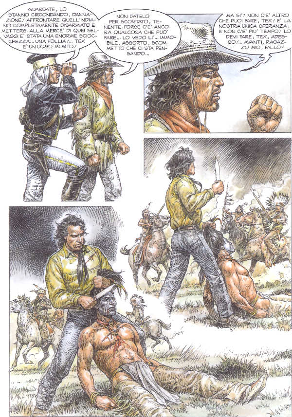 Il Tex scotennatore di Serpieri<br>Tex d'Autore 1, pag.47 - Tavola di Paolo Eleuteri Serpieri<br><i>(c) 2015 Sergio Bonelli Editore</i>