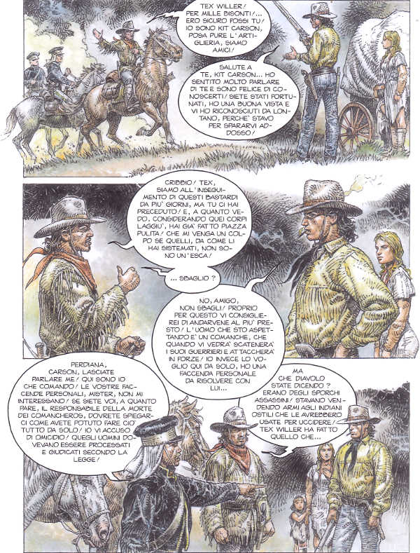 Incontro di Titani<br>Tex d'Autore 1, pag.32 - Tavola di Paolo Eleuteri Serpieri<br><i>(c) 2015 Sergio Bonelli Editore</i>