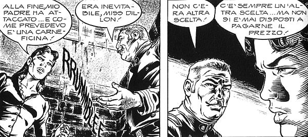 Le considerazioni di Miss Dillon<br>disegni di Paolo Bisi, Zagor n.595, pag.72<br><i>(c) 2015 Sergio Bonelli Editore</i>