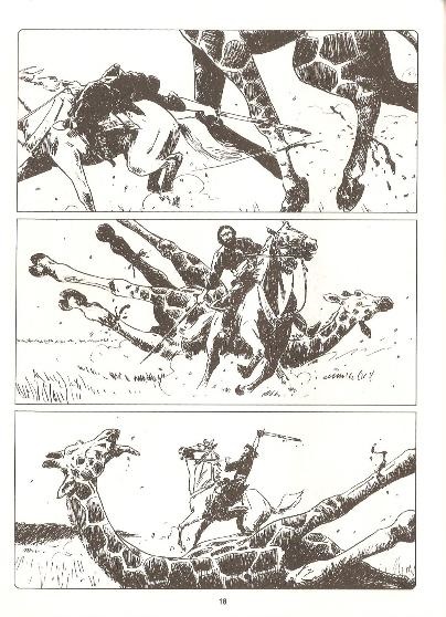 Caccia alle giraffe Caccia alle giraffe<br>Tavola di Paolo Raffaelli, pag.18<br><i>(c) 2015 Sergio Bonelli editore</i>