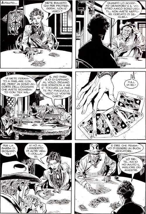 Un gentiluomo e una donna piena di sorprese<br>Tex gigante 30, pag.91 - Tavola di Massimo Rotundo<br><i>(c) SBE 2015</i>