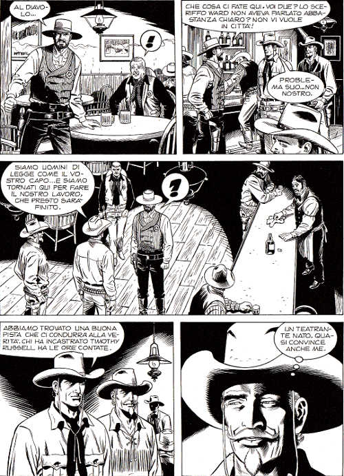 Il "diverbio" dal quale è tratta la copertina<br>Tex 657, pag.37 - Tavola di Rossano Rossi<br><i>(c) 2015 Sergio Bonelli Editore</i>