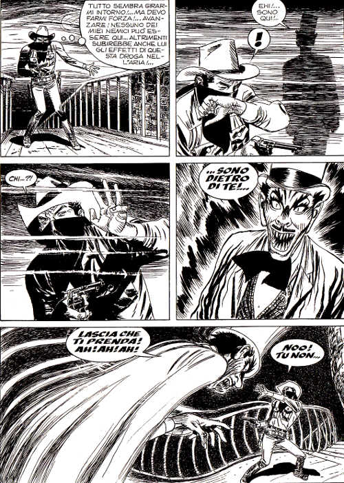 Mefisto? No! Il Dottor Marvel! Chi era costui?<br>Tex 660, pag.67 - Tavola di Alfonso Font<br><i>(c) 2015 Sergio Bonelli Editore</i>