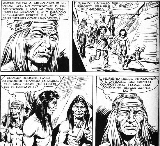 I pensieri di Braccio Forte<br>disegni di Michele Pepe, Zagor n.296, pag.40<br><i>(c) 1990 Sergio Bonelli Editore</i>