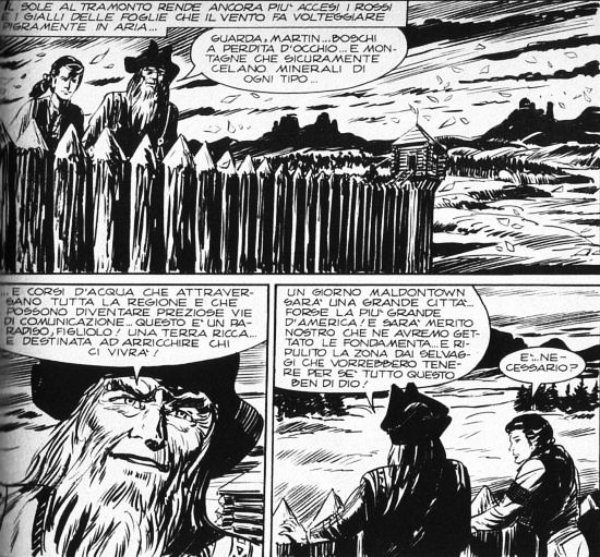 La visione di Big Maldon La visione di Big Maldon<br>disegni di Gallieno Ferri, Zagor n.303, pag.51<br><i>(c) 1990 Sergio Bonelli Editore</i>
