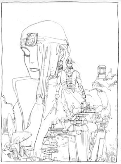 Bozza Cover<br>disegni di Mario Alberti<br><i>(c) 2006 Les Humano�des Associ�s</i>
