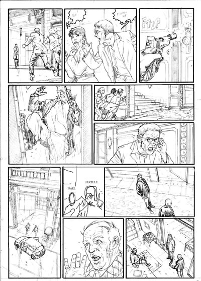 Tavola 7 - proposta<br>disegni di Andrea Mutti<br><i>(c) 2006 Richard Malka , Andrea Mutti / Editions Vents d'Ouest</i>