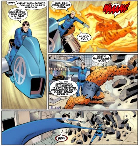 Tavola 5<br>Fantastic Four 524 Tavola 5 Vignette da 1 a 4<br><i>(c) 2005 Marvel Comics / Panini Comics</i>